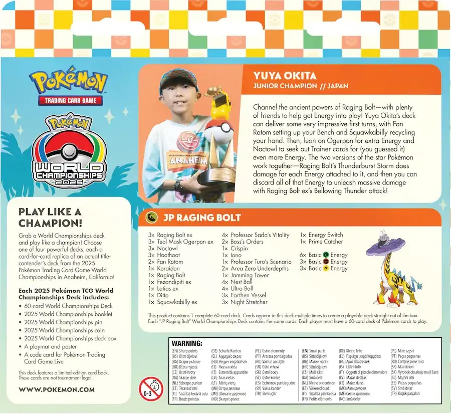 Pokémon TCG - World Championships Deck Yuya Okita "JP Raging Bolt" - English